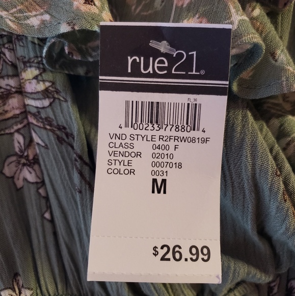 Rue21 Olive Green floral jumpsuit - Picture 4 of 4